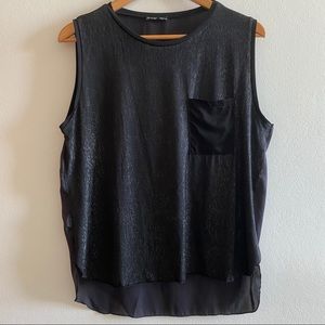 Zara Black Metallic Silver Sparkle Top